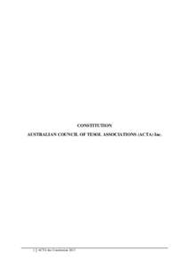 CONSTITUTION AUSTRALIAN COUNCIL OF TESOL ASSOCIATIONS (ACTA) Inc. 1 ACTA Inc Constitution 2013  Version History