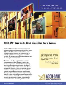 ACCU-DART Case Study: Direct Integration Key to Success ACCU-DART is a real-time inventory management solution designed to integrate directly with Sage Accpac ERP, Sage Pro ERP, and AccountMate. Using radiofrequency scan