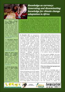 Knowledge as currency: Generating and disseminating knowledge for climate change adaptation in Africa The African