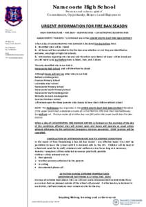 Microsoft Word - Urgent Info Fire Ban Season Nov 2013.docx