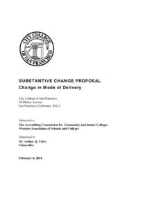 Substantive Change Proposal