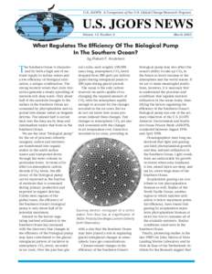 U.S. JGOFS: A Component of the U.S. Global Change Research Program  U.S. JGOFS NEWS Volume 12, Number 2  March 2003