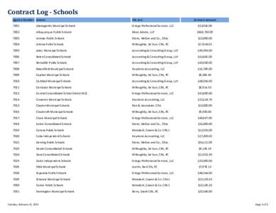 Contract Log - Higher Education