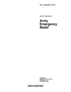 Army Regulation 930–4  Service Organizations Army Emergency