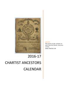 CHARTIST ANCESTORS academic year Calendar