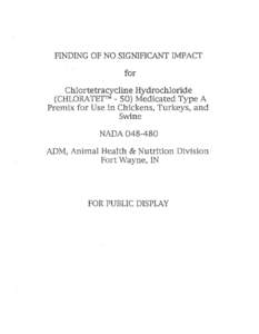 Food and Drug Administration / United States Department of Health and Human Services / Environmental impact assessment / Tetracycline / Prediction / Medicine / Environment / Center for Veterinary Medicine