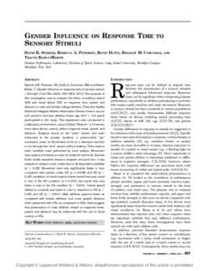 GENDER INFLUENCE SENSORY STIMULI ON  RESPONSE TIME