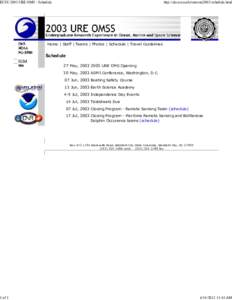 ECSU 2003 URE OMS - Schedule  1 of 1 http://nia.ecsu.edu/ureoms2003/schedule.html