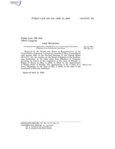 PUBLIC LAW 109–216—APR. 13, [removed]STAT. 331 Public Law 109–216 109th Congress