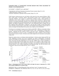 LIFETIME WOOL 12. ESTIMATING PASTURE HEIGHT FOR USING GRAZFEED TO PREDICT EWE PERFORMANCE A B