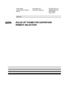 Rules of Thumb for Superfund Remedy Selection