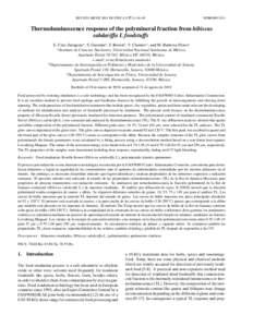 REVISTA MEXICANA DE F´ISICA S[removed]–49  FEBRERO 2011 Thermoluminescence response of the polymineral fraction from hibiscus sabdariffa L foodstuffs