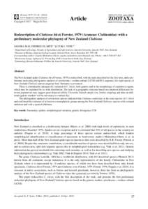 Redescription of Clubiona blesti Forster, 1979 (Araneae: Clubionidae) with a preliminary molecular phylogeny of New Zealand Clubiona