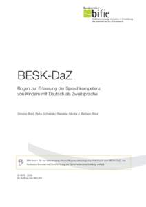 BESK-DaZ Bogen zur Erfassung der Sprachkompetenz von Kindern mit Deutsch als Zweitsprache