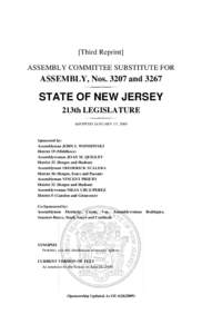 [Third Reprint] ASSEMBLY COMMITTEE SUBSTITUTE FOR ASSEMBLY, Nos[removed]and[removed]STATE OF NEW JERSEY