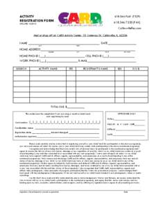 ACTIVITY REGISTRATION FORM[removed]PLAY[removed]7530 (FAX)