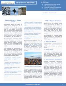       ArcticNet’s        Eastern Arctic Newsletter  In this issue:   