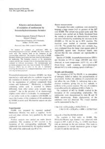 Indian Journal of Chemistry Vol. 39A April2000, pp. 4~6-438 Kinetics and mechanism of oxidation of methionine by hexamethylenetetramine-bromine