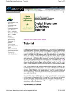 Digital Signature Guidelines - Tutorial  Page 1 of 7 HOME SEARCH JOIN CLE ABA STORE