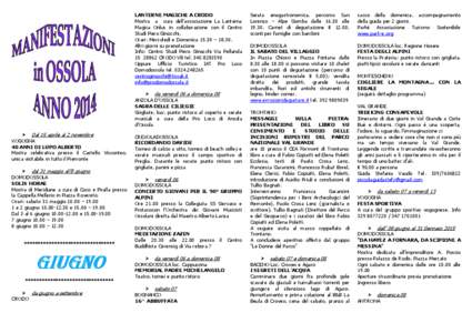 Microsoft Word - Aggiornamento Calendario Manifestazioni in Ossola al[removed]