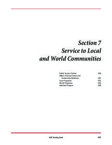 Section 7 Service to Local and World Communities Public Service Center	 Office of Government and Community Relations