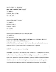 Regulatory Capital Rules: Advanced Approaches Risk-Based Capital Rule, Proposed Revisions to the Definition of Eligible Guarantee