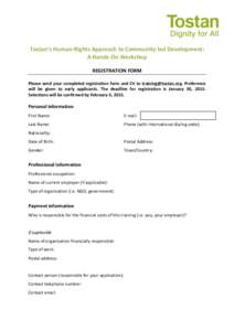 Microsoft Word - Tostan Registration Form FINAL.doc