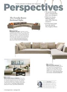 Fresh outlooks on design and resources  Perspectives The Family Room: Sectional Sofas