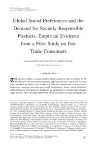 The World Economy[removed]doi: [removed]j[removed]01012.x Global Social Preferences and the Demand for Socially Responsible Products: Empirical Evidence