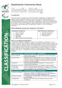 Classification Information Sheet  Introduction