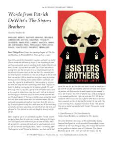 the AVOCABO VOCABULARY SERIES  Words from Patrick DeWitt’s The Sisters Brothers Avocabo Wordlist 80