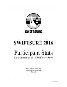 SWIFTSUREParticipant Stats Data current to 2015 Swiftsure Race  Royal Victoria Yacht Club