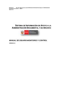Directiva N° -2011-ED “Normas para el uso del Sistema de Información de Apoyo a la Administración Documental y de Archivo – SINAD” Anexo N° II  SISTEMA DE INFORMACIÓN DE APOYO A LA