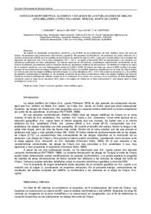 VARIACION MORFOMETRICA, ALOSIMICA Y DE MTADN EN LAS POBLACIONES DE ABEJAS (APIS MELLIFERA CYPRIA POLLMANN, 1879) DEL NOR...