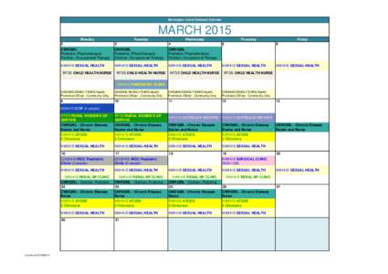 Mornington Island Outreach Calendar  MARCH 2015 Monday  Tuesday