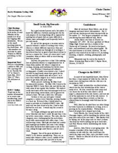 Chain Chatter  Rocky Mountain Cycling Club January/February 2007 Page 1