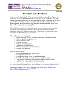 Pima County Department of Environmental Quality 150 W. Congress Street Tucson, AZ[removed]3340 www.deq.pima.gov  April 2006