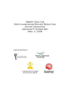 NORTHUMBERLAND POVERTY REDUCTION ACTION COMMITTEE  TABLE OF CONTENTS Background Information History......................................................................................................................2
