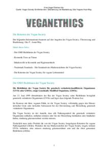 Eine Vegan*Swines Info. Quelle: Vegan Society Großbritannien. Übersetzung und Bearbeitung: Gita Yegane Arani-May. Die Kriterien der Vegan Society Die folgenden Informationen basieren auf den Angaben der Vegan Society. 