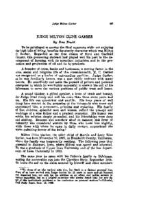 JUDGE MILTON CLINE GARBER To be privileged to answer the final 8ummons while yet enjoying the high tide of living, benefits the sturdy character which wm Milton C. Barber. Regarded as the first citieen of Enid and Garfie