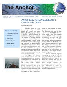 The Anchor October 2007 Volume 2 Issue 3 Center for Coastal & Ocean Mapping / Joint Hydrographic Center ccom.unh.edu