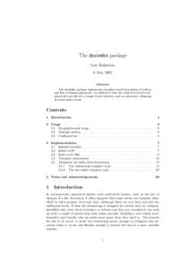 The docindex package Lars Hellstr¨om 8 July 2003 Abstract The docindex package implements template-based formatting of indices and lists of changes/glossaries. In addition to this, the control structures employed also p