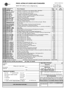 CWB Form 628E[removed]PRICE LISTING OF CODES AND STANDARDS Prices Effective: