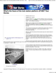 What’s the future of the train station platform off 690? Your Stories - NewsChannel 9 WSYR