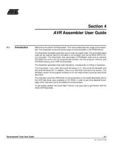 Section 4  AVR Assembler User Guide 4.1