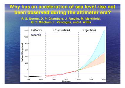 Why has an acceleration of sea level rise not been observed bee obse ed du during g tthe