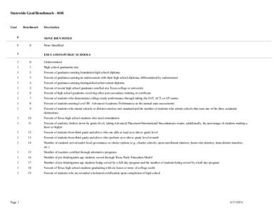 Statewide Functional Goal and Benchmark Detail