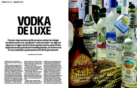 58 BOLIGEKSKLUSIV + MAD OG VIN // VODKA  Vodka De LUXE Premium, Super-premium og Ultra-premium vodkaer har indtaget