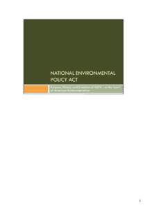 National Environmental Policy Act Webinar