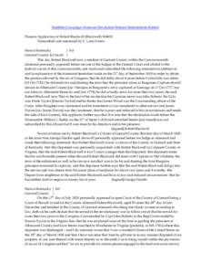 Southern Campaign American Revolution Pension Statements & Rosters Pension Application of Robert Blackwill (Blackwell) S34653 Transcribed and annotated by C. Leon Harris State of Kentucky } Sct Garrard County & Circuit }